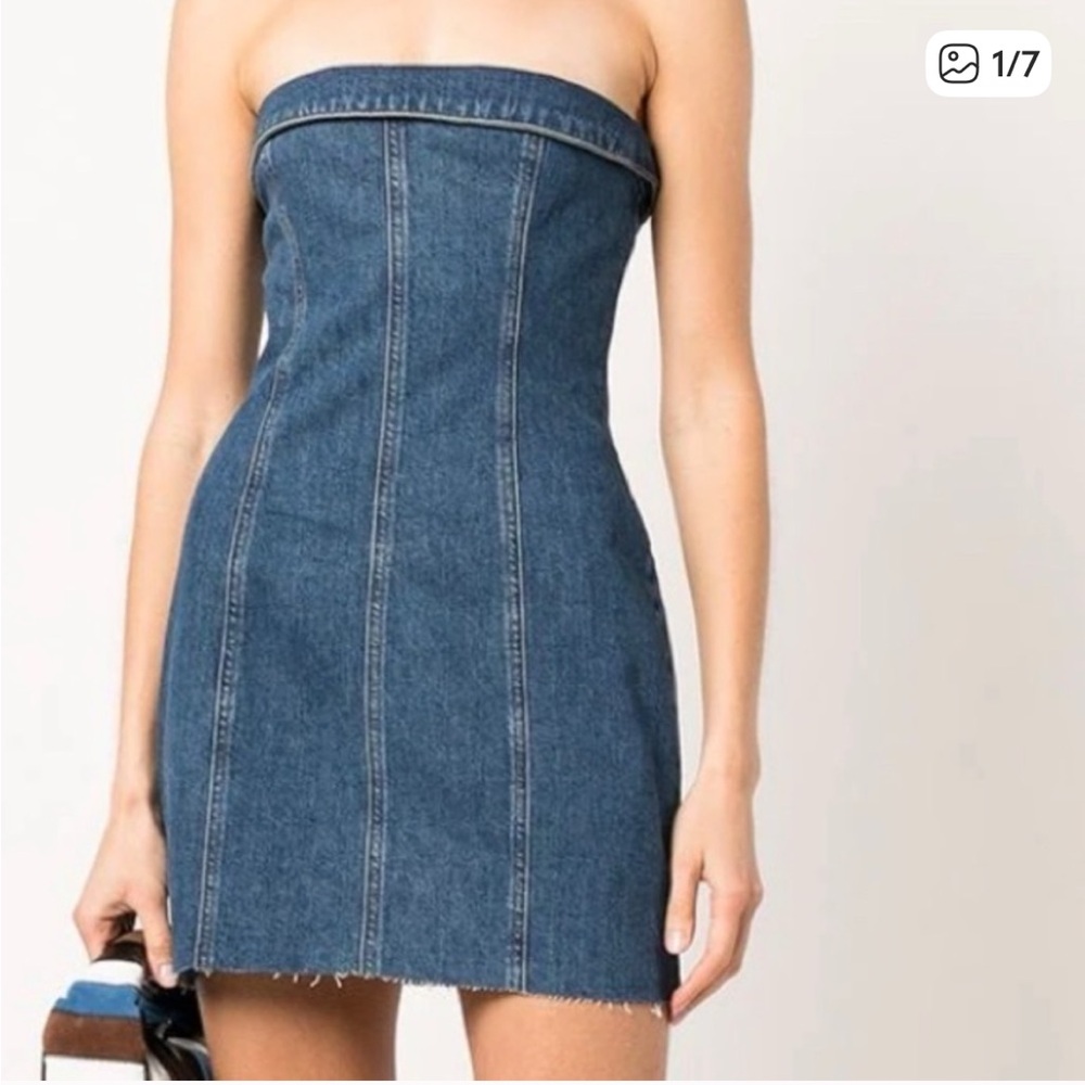 Reformation Madilyn Strapless Denim mini Dress